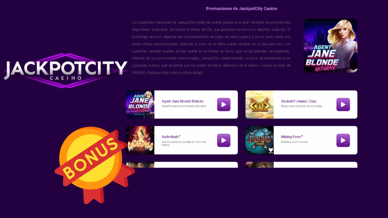 Bonos Jackpot City Casino
